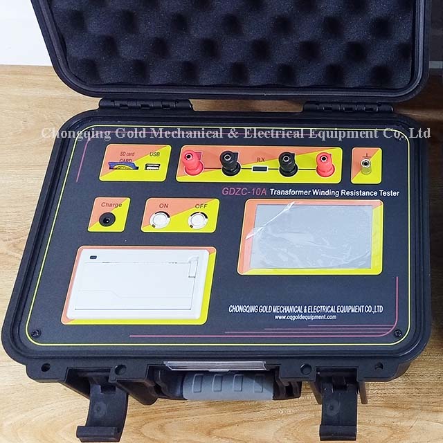 GDZC-10A محول المقاومة المقاومة المقاومة مقياس Micro Ohmmeter للمحول (مع بطارية الليثيوم)